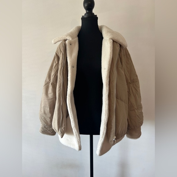 Women's Tan Puffer Jacket - Picture 6 of 14